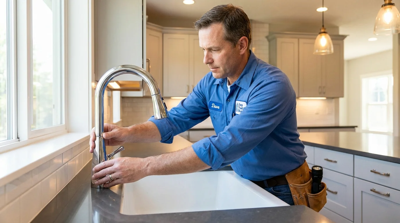 Kitchen faucet installation by Johns Plumbing LLC in Greenbrier
